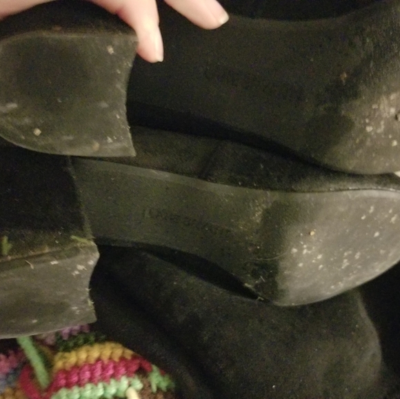 Knee high wide leg black boots - Picture 3 of 6